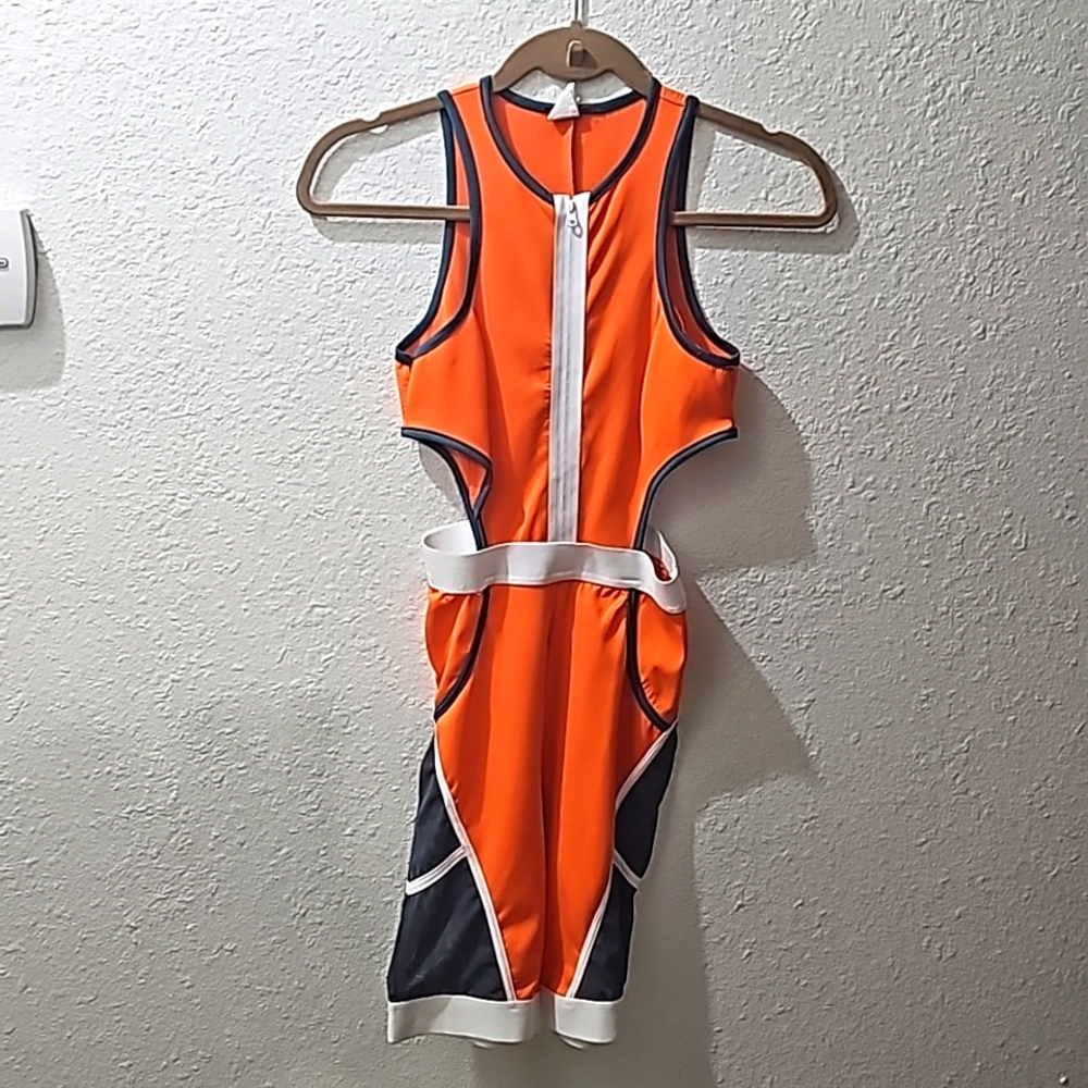 Orange retro romper